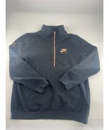 Nike Sweatshirt Womens Medium Black half Zip Pullover Long Sleeeve Swoosh - $33.33 CAD