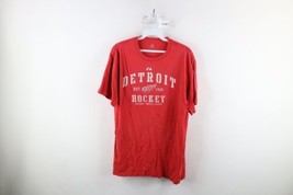 Vintage Majestic Mens Medium Thrashed Spell Out Detroit Red Wings Hockey T-Shirt - £19.40 GBP