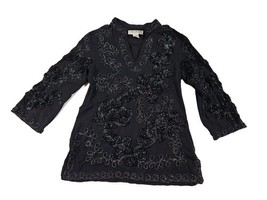 Lauren Michelle Womens Black Top V Neck Size Medium - $11.88