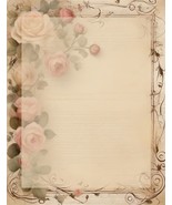 50 Stationery Vintage Antique Roses Design Writing Papers - £21.92 GBP