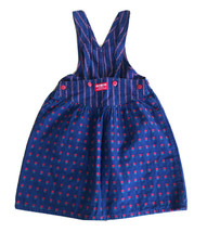 Vintage Oshkosh Bgosh Overall Dress Blue Floral Size 6X Vestbak - £37.49 GBP