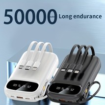 50000mAh Portable Power Bank, Comes With Four Data Cables/lanyard/LED Power - $365.97 MXN