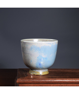 Handmade Chinese Jun Glaze Ceramic Teacup - Unique Kiln-Changed Blue Tea... - €784,24 EUR