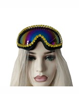 Rave Streampunk Burning Man Festival Gold Rhinestone Holographic Cyber G... - $48.00