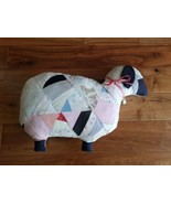 Handmade Quilt Lamb with Bell Vintage Stuffed Patchwork Fabric Farmhouse... - £43.52 GBP