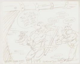 1993 Mirage Studios Signed Original Art Sketch Teenage Mutant Ninja Turtles Toy - £205.74 GBP