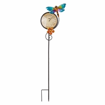 Dragonfly and Thermometer Iron Garden Stake  - £19.87 GBP
