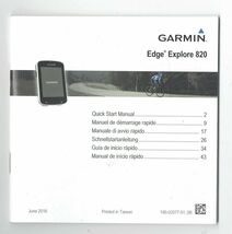 Garmin Edge Explore 820 Replacement Instruction Manual ONLY - $8.88