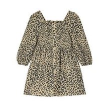 Cotton On Girls Lindsay Long Sleeve Dress,Size 9-10/Animal Print - £14.38 GBP