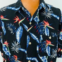 Joe Marlin Hawaiian Aloha XXL Shirt Palm Leaves Bird Of Paradise Coconut Buttons - £35.96 GBP