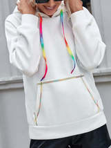 Ivy Lane Contrast Stitching Drawstring Raglan Sleeve Hoodie - $19.34