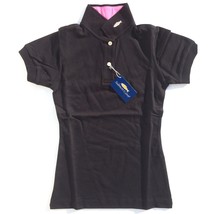NEW Salmon Cove short sleeve polo shirt women XS black contrasting pink ... - £7.10 GBP