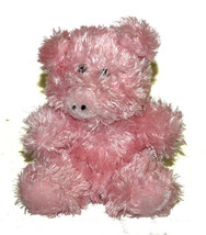 Goffa Int&#39;l Corp Small Pink Pig Hairy Plush Lovey 5.5 inch Stuffed Animal Toy - £11.58 GBP