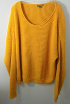 Wild Fable Womens XXL Rib-Knit Sweater Long-Sleeve Stretch Bright Yellow - £8.60 GBP