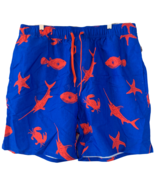 Old Navy Ocean Swim Trunks Size XL Tall 6&quot; Pockets Blue Orange Fish Brie... - £15.32 GBP