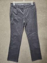 St Johns Bay Straight Leg Corduroy Pants Womens 14 Gray Cotton Stretch - $22.64