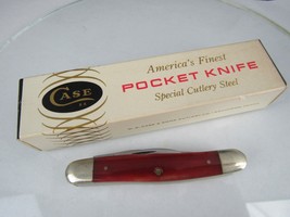 rare Case pocket knife 9 DOT 1980 SMOOTH RED KNIFE NEVER USED IN BOX # S... - $121.54