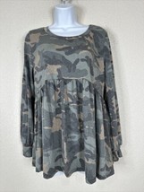 Haptics Womens Size S Camouflage Babydoll Shirt Long Sleeve - £6.04 GBP
