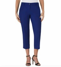 Hilary Radley Women&#39;s Stretch Cropped Capri Dress Pants Blue Sz 2 4 6 - £12.42 GBP
