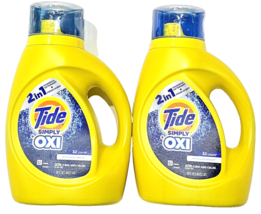 2 Pack Tide Simply Oxi 2in1 Laundry Detergent And Fresh Scent 32 Loads 50oz each - £28.43 GBP
