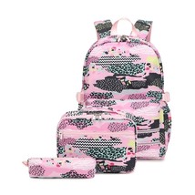 3pcs Nylon School Backpack Set Girls School Bookbag with Lunch Box Pencil  Teens - £81.26 GBP