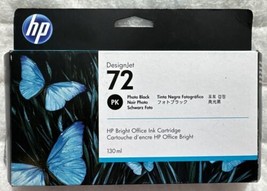 HP 72 Photo Black DesignJet Ink Cartridge 130ml C9372A Exp 2025 Retail Box - $69.98