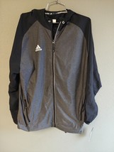Adidas Full Zip Hooded Jacket Black/Gray Mens Size Large 6704A - $442.69 MXN