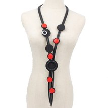 YD&amp;YDBZ Collares Para Mujer Rubber Necklace Fashion Red Wooden Beads Unique DIY  - £13.07 GBP