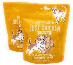 Freeze Dried Just Chicken Dog and Cat Treats Food Topper Net Wt. 2 Oz (5... - $22.53