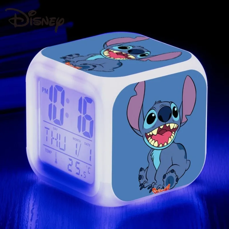 Lilo and Stitch Disney Alarm Clock Kawaii Cartoon Anime -8x8x8CM Stitch-17 - $10.52