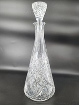 Vintage Bohemian Crystal Wine Decanter Deep Cut Conical Shape Mint Condi... - £59.98 GBP