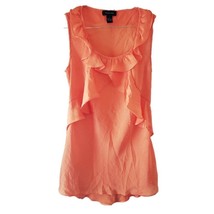 Spense Orange Sleeveless Ruffle Front Blouse - £9.85 GBP