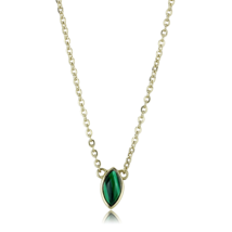 TK3286 - IP Gold(Ion Plating) Stainless Steel Necklace with Synthetic MA... - $543.62 MXN