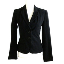 Vintage 90s Maranda Gordon Women&#39;s Black Fitted Short Jacket Size 6 Black - £27.54 GBP