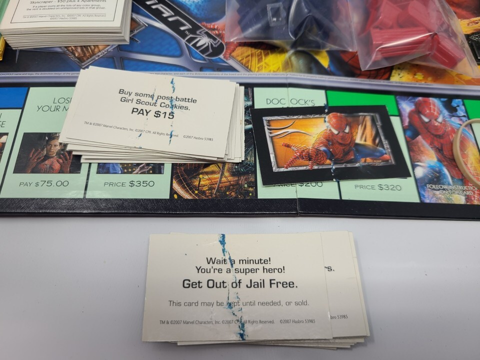 2007 Spiderman  Monopoly Parker Brothers Marvel Board Game 100% Complete Game Item image 9
