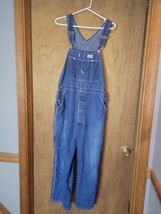 Dickies Men Workwear Dungarees Navy Denim Overalls Bib 36W x 24L Wear on legs - $24.99