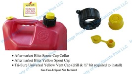 BLITZ Screw Cap Collar +Yellow Spout Cap +Vent STORE YOUR BLITZ SPOUT IN... - $7.55