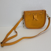 Fossil Yellow Suede Leather Drawstring Crossbody Belt Bag EUC - £43.50 GBP