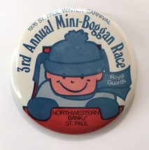 1976 St. Paul Winter Carnival 3rd Annual Mini-Boggin Race Button Pin 2.25&quot; - £19.65 GBP