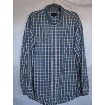 Roper Mens Plaid Long Sleeve Button Down Shirt Denim Collar XL - $15.79