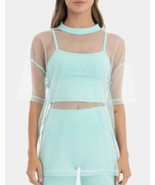 NWT Kappa x Juicy Couture Elena Mesh Tee w/ Attached Crop Top Mint Green S - $68.59 CAD