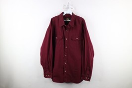 Vintage 90s Cabelas Mens Size XL Faded Heavyweight Canvas Button Shirt Burgundy - £42.08 GBP