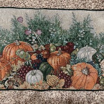 Bergeron Fall Pumpkins Tapestry Table Runner Bountiful Harvest 72” Thank... - €21,24 EUR