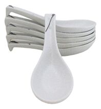 Pack of 6 Yukino Hana Collection Ceramic Asian Soup Spoons With Hook 5.75"L - $21.49