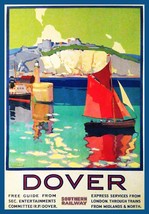 9875.Decor Poster.Room home wall.Dover travel vacation by train.Seaside harbor - $17.10+