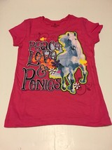 Girls Tee Shirt Peace Love Ponies  - $8.98