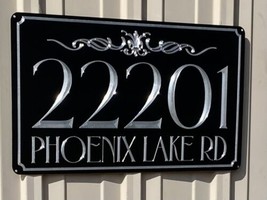 Engraved Personalized Custom House Home Number Street Address Metal Sign 24x14 - £45.92 GBP