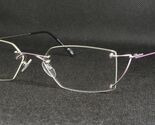 Vintage Flair EYEQ 838 501 Plata/Violeta Único Raro Gafas 51-19-135mm - $129.69
