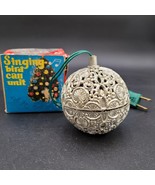 Vintage Electronic Chirping Christmas Ornament Ball Silver w/Box Works S... - $34.64