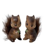Vintage Enesco Ceramic Salt &amp; Pepper Shaker Squirrel Chipmunks Furry Tai... - £14.62 GBP